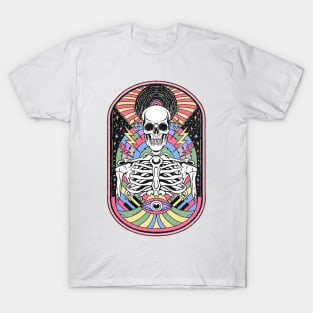 Visionary Skeleton Vinyl Music Record Trance For Life T-Shirt